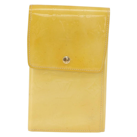 LOUIS VUITTON Monogram Vernis Walker Geldbörse Lime Yellow M91074 LV Auth bs33793
