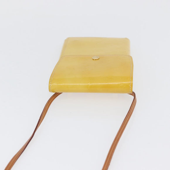 LOUIS VUITTON Monogram Vernis Walker Geldbörse Lime Yellow M91074 LV Auth bs33793