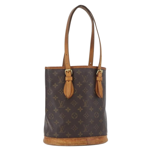 LOUIS VUITTON Monogram Bucket PM Shoulder Bag M42238 LV Auth bs33798