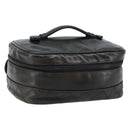 CHANEL Bicolore Vanity Handtas Leer Zwart CC Auth bs33805-1