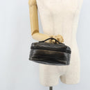 CHANEL Bicolore Vanity Handtas Leer Zwart CC Auth bs33805-23