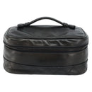CHANEL Bicolore Vanity Handtas Leer Zwart CC Auth bs33805-13
