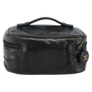 CHANEL Bicolore Vanity Handtas Leer Zwart CC Auth bs33805-2