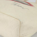 CHANEL Tote Bag Canvas Leather White Silver CC Auth bs33806-10