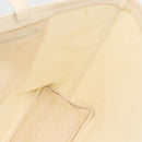 CHANEL Tote Bag Canvas Leather White Silver CC Auth bs33806-16