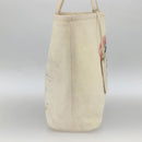 CHANEL Tote Bag Canvas Leather White Silver CC Auth bs33806-4