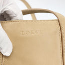 LOEWE Tote Bag Leather Beige Gold Auth bs33808-10