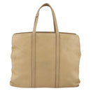 LOEWE Tote Bag Leather Beige Gold Auth bs33808-13