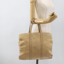 LOEWE Tote Bag Leather Beige Gold Auth bs33808-26