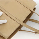 LOEWE Tote Bag Leather Beige Gold Auth bs33808-6