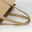 LOEWE Tote Bag Leather Beige Gold Auth bs33808-7