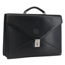 LOEWE Anagram Business Bag Leather Black Silver Auth bs33809-1
