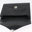 LOEWE Anagram Business Bag Leather Black Silver Auth bs33809-10