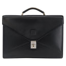 LOEWE Anagram Business Bag Leather Black Silver Auth bs33809-13