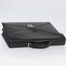 LOEWE Anagram Business Bag Leather Black Silver Auth bs33809-6