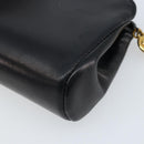 CHANEL Pouch Lamb Skin Black Gold CC Auth bs33811-14