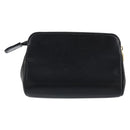 CHANEL Pouch Lamb Skin Black Gold CC Auth bs33811-2