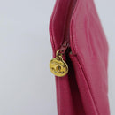 CHANEL COCO Mark Pouch Caviar Skin Pink Gold CC Auth bs33812-9