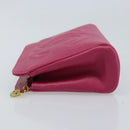 CHANEL COCO Mark Pouch Caviar Skin Pink Gold CC Auth bs33812-4