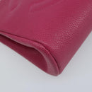 CHANEL COCO Mark Pouch Caviar Skin Pink Gold CC Auth bs33812-8