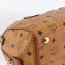 MCM Vicetos Logogram Hand Bag PVC Leather Brown Gold Auth bs33817-14