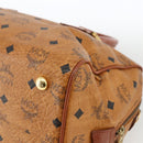 MCM Vicetos Logogram Hand Bag PVC Leather Brown Gold Auth bs33817-15