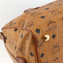 MCM Vicetos Logogram Hand Bag PVC Leather Brown Gold Auth bs33817-16