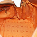 MCM Vicetos Logogram Hand Bag PVC Leather Brown Gold Auth bs33817-17