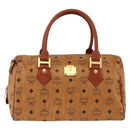 MCM Vicetos Logogram Hand Bag PVC Leather Brown Gold Auth bs33817-13