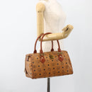 MCM Vicetos Logogram Hand Bag PVC Leather Brown Gold Auth bs33817-22