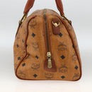 MCM Vicetos Logogram Hand Bag PVC Leather Brown Gold Auth bs33817-3