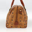 MCM Vicetos Logogram Hand Bag PVC Leather Brown Gold Auth bs33817-4