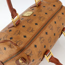 MCM Vicetos Logogram Hand Bag PVC Leather Brown Gold Auth bs33817-6