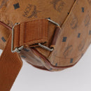 MCM Vicetos Logogram Backpack PVC Leather Brown Gold Auth bs33818-18