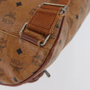 MCM Vicetos Logogram Backpack PVC Leather Brown Gold Auth bs33818-19