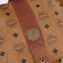 MCM Vicetos Logogram Backpack PVC Leather Brown Gold Auth bs33818-12