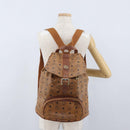 MCM Vicetos Logogram Backpack PVC Leather Brown Gold Auth bs33818-24