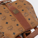 MCM Vicetos Logogram Backpack PVC Leather Brown Gold Auth bs33818-6