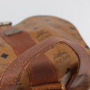 MCM Vicetos Logogram Backpack PVC Leather Brown Gold Auth bs33818-7