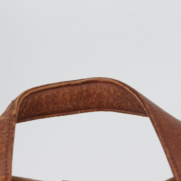 MCM Vicetos Logogram Backpack PVC Leather Brown Gold Auth bs33818