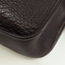 HERMES Vespa Shoulder Bag Leather Brown Silver Auth bs33819V-16