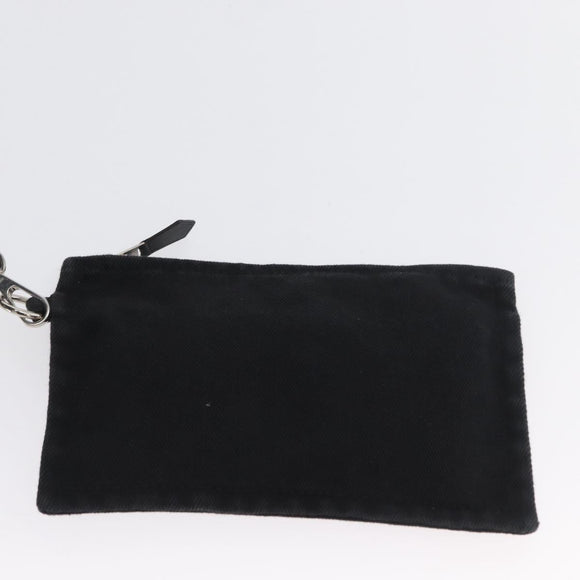 HERMES Valparaiso PM Hand Bag Canvas Leather Black Silver Auth bs33821