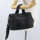 HERMES Valparaiso PM Hand Bag Canvas Leather Black Silver Auth bs33821-23