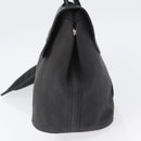 HERMES Valparaiso PM Hand Bag Canvas Leather Black Silver Auth bs33821-3