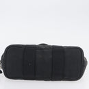 HERMES Valparaiso PM Hand Bag Canvas Leather Black Silver Auth bs33821-5
