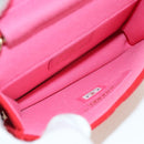 CHANEL Matelasse Chain Shoulder Bag Cotton Red Gold CC Auth bs33822SAM-10