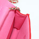 CHANEL Matelasse Chain Shoulder Bag Cotton Red Gold CC Auth bs33822SAM-23