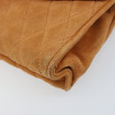 CHANEL Chain Shoulder Bag Suede Brown Gold CC Auth bs33823-10