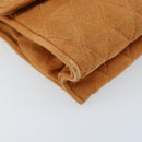 CHANEL Chain Shoulder Bag Suede Brown Gold CC Auth bs33823-11