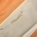 CHANEL Chain Shoulder Bag Suede Brown Gold CC Auth bs33823-15